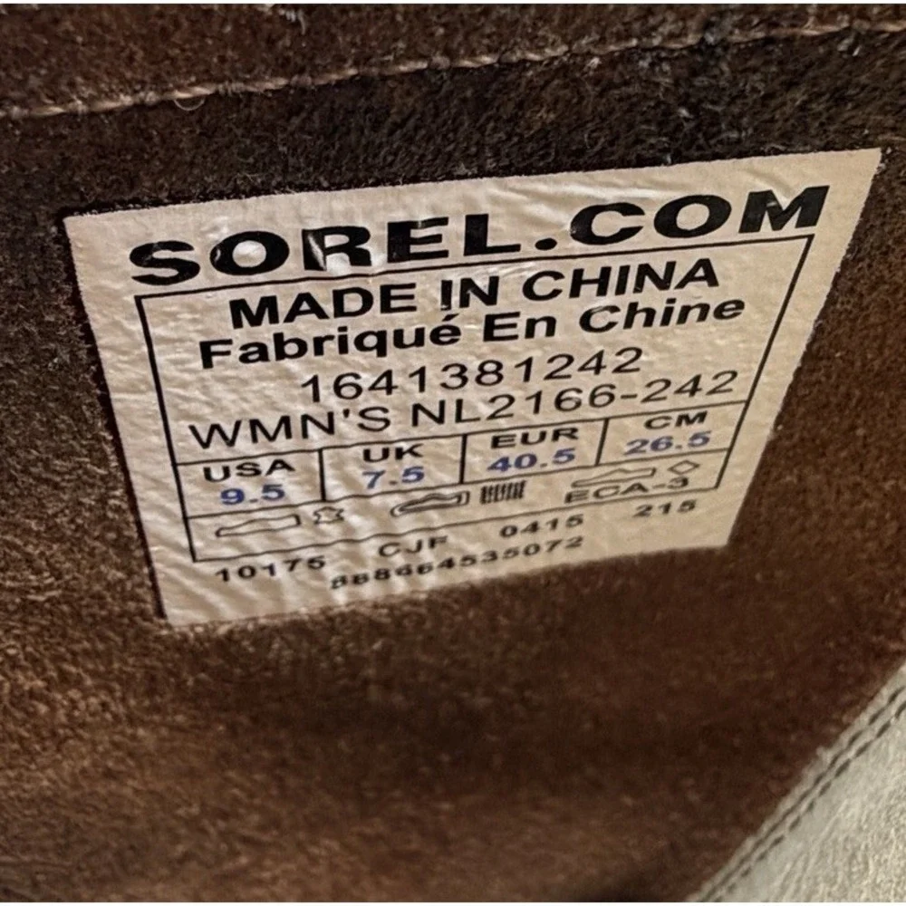 Sorel Boots Women 9.5 Brown Major Pull On Leather Snow Rustic Mid Calf Buckle